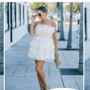 Lillie strapless tulle mini dress
